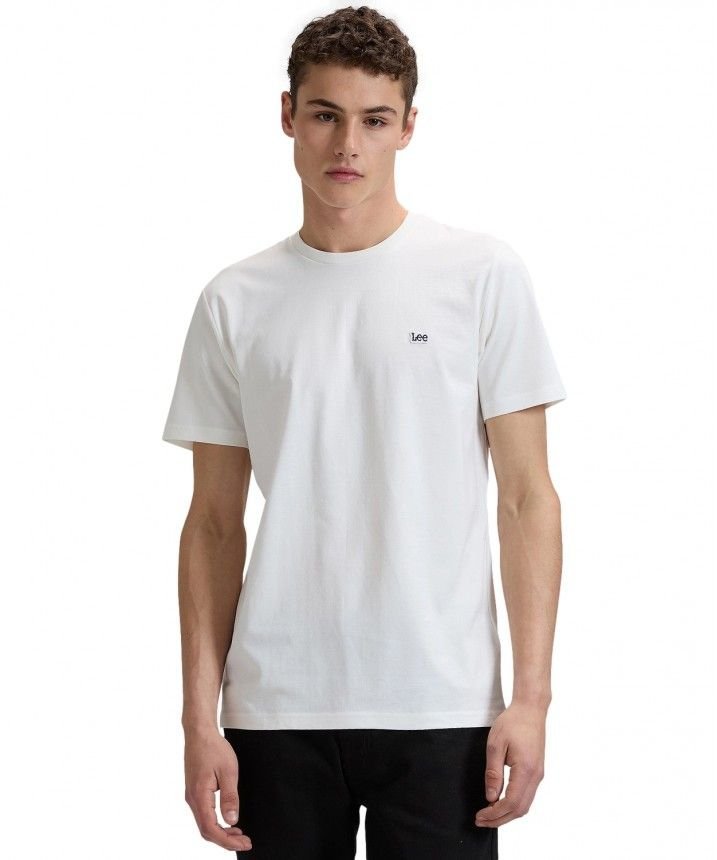T-shirt męskie lee 112376605 biały
