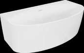 Wanny - Mexen Bruna wanna wolnostojąca przyścienna 170 x 88 cm, biała połysk, przelew biały - 52731708800-20 - miniaturka - grafika 1