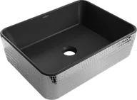 Umywalki - Mexen Catia umywalka nablatowa 48 x 37 cm, czarna mat/srebrna wzór łuski - 21314872 - miniaturka - grafika 1