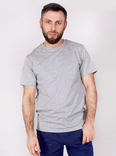 Koszulki męskie - Podkoszulka t-shirt bawełniany męski szary melanż gładki  XXL - YOCLUB - grafika 1