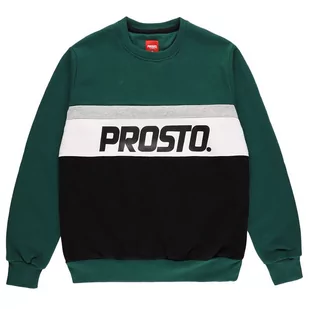 Bluza Prosto Klasyk Crewneck Edore KL222MSWE1061 - czarno-zielona - Bluzy sportowe męskie - miniaturka - grafika 1