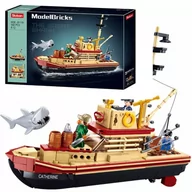 Klocki - Klocki Sluban Łódź Rybacka Statek Okręt Rekin 592 El. - miniaturka - grafika 1