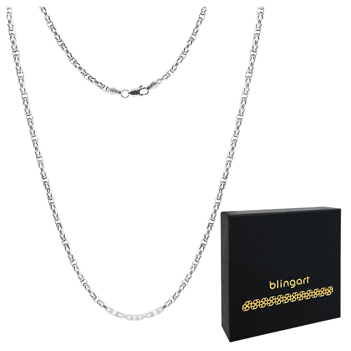 Łańcuszek męski srebrny splot KRÓLEWSKI bizantyjsk