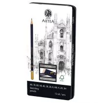 ASTRA art-pap Zestaw Ołówków Do Szkicowania Astra Artea Mix 12 Sztuk Metalowym Pudełku - Przybory szkolne - miniaturka - grafika 1