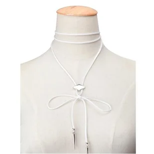 Choker przystrojenie biały - Naszyjniki - miniaturka - grafika 1