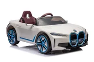 Pojazdy elektryczne dla dzieci - Auto Na Akumulator BMW I4 4x4 Białe LEAN CARS - miniaturka - grafika 1