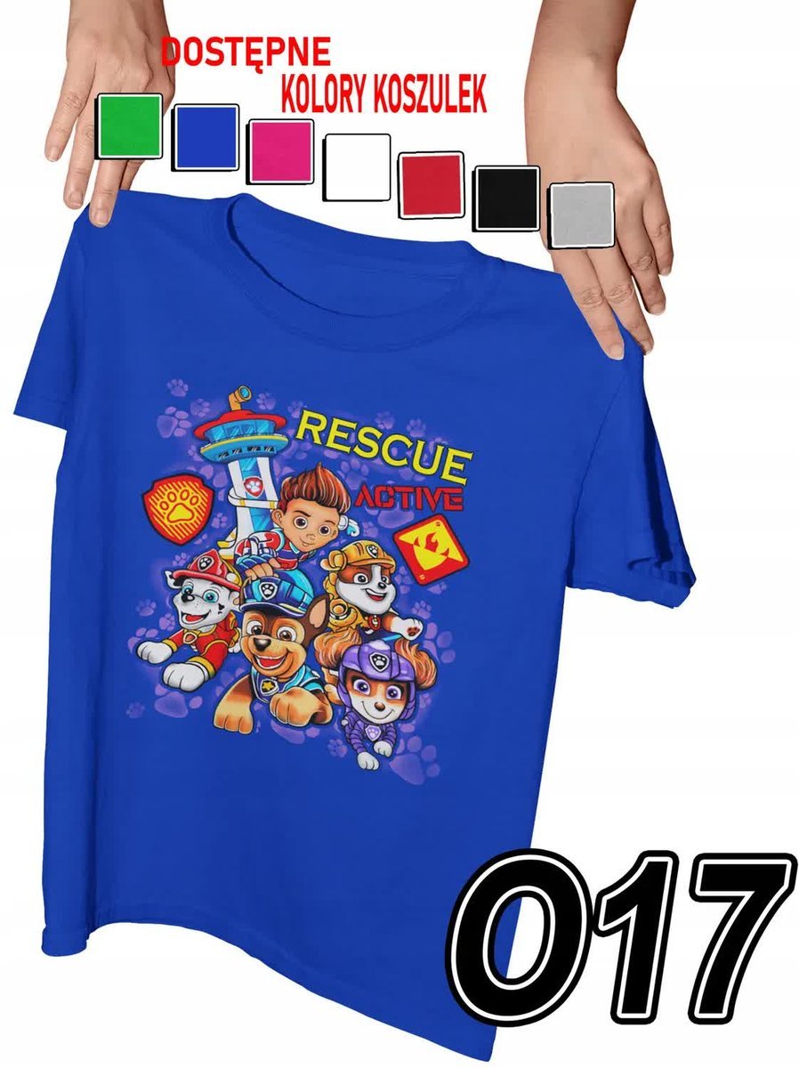 Koszulka Dziecięca Z Nadrukiem Psi Patrol Bajki Pieski Różne - L 146-152
