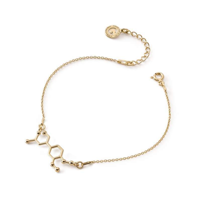 Srebrna bransoletka adrenalina wzór chemiczny, srebro 925 : Srebro - kolor pokrycia - Pokrycie żółtym 18K złotem