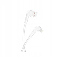 Kable USB - Kabel PC Lightning kątowy 90 stopni do Apple iPhone iPad 8PIN 1m biały boczny Przewód do ładowania Telefonu USB A - miniaturka - grafika 1