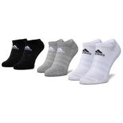 Skarpetki damskie - Adidas Zestaw 3 par niskich skarpet unisex Cush Low 3Pp DZ9383 Mgreyh/White/Black - miniaturka - grafika 1
