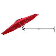 Parasole ogrodowe - Parasol przeciwsłoneczny na ścianę, wychylny, z regulowanym drążkiem aluminiowym, montowany na ścianie, parasol ogrodowy do ogrodu(czerwony) - miniaturka - grafika 1