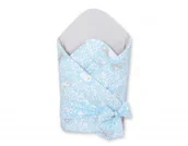 Rożki i beciki - Dwustronny rożek usztywniany z wiązaniem - króliczki niebieskie - miniaturka - grafika 1