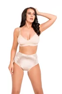 Komplety bielizny - Figi damskie z wysokim stanem modelujące satynowe wykończenie Babell kod 103/1 beżowe  S - miniaturka - grafika 1