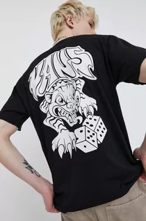 Koszulki męskie - Vans t-shirt bawełniany męski kolor czarny z nadrukiem - grafika 1