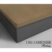 Prześcieradła - Prześcieradło z gumką, DreamHouse, bawełna, 180x220 cm, brązowe - miniaturka - grafika 1