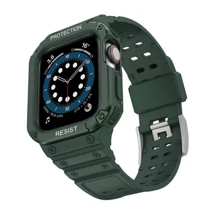 Protect Strap Band opaska z etui do Watch 7 / 6 / 5 / 4 / 3 / 2 / SE (41 / 40 / 38mm) obudowa pancerny pokrowiec na zegarek zielony - Etui i futerały do telefonów - miniaturka - grafika 2