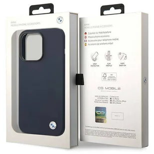 Etui BMW BMHMP14LSILNA iPhone 14 Pro 6,1" granatowy/navy Silicone Metal Logo MagSafe - Etui i futerały do telefonów - miniaturka - grafika 8