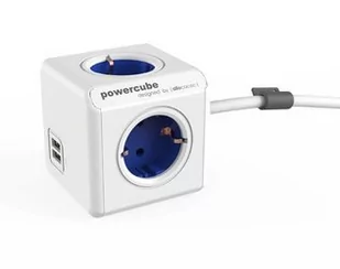 Allocacoc allocacoc PowerCube DuoUSB Extended niebieski EU, 4-gniazdkowy rozdzielacz z prądem ładowania USB 2,1 A, biało-niebieski 8718444086994 - Ładowarki do telefonów - miniaturka - grafika 1