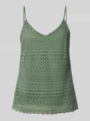 Koszulki i topy damskie - Top na ramiączkach o kroju relaxed fit z mieszanki bawełny model ‘HONEY’ - miniaturka - grafika 1