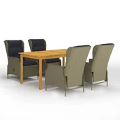 Meble ogrodowe - vidaXL 5-częściowy zestaw mebli ogrodowych, brązowy 3067840 - miniaturka - grafika 1