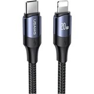 Kable USB - USAMS Kabel U71 USB-C na Lightning 1,2m 20W PD Fast Charge czarny/black SJ521USB01 (US-SJ521) - miniaturka - grafika 1