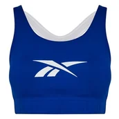 Biustonosze - Reebok Damski biustonosz sportowy z dużym logo - miniaturka - grafika 1
