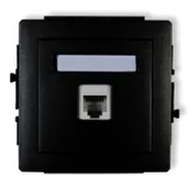 Gniazdka elektryczne - Karlik Gniazdo Pojedyncze Komputer ekranowane czarne 12DGK-1e - miniaturka - grafika 1