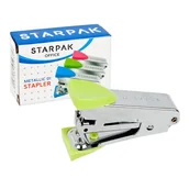 Zszywacze biurowe - StarPak Zszywacz Metalic, zielony - miniaturka - grafika 1