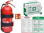 Gaśnice - Gaśnica Gloria 2kg + apteczka i zestaw tablic BHP - miniaturka - grafika 1