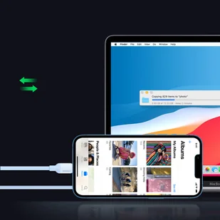 Ugreen kabel do szybkiego ładowania USB Typ C - Lightning (certyfikat MFI) chip C94 Power Delivery 1m niebieski (US387 20313) - Kable USB - miniaturka - grafika 5