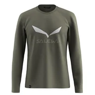 Koszulki męskie - Salewa Solidne logo Dry L/S Tee M, Faded Green, 3XL - miniaturka - grafika 1