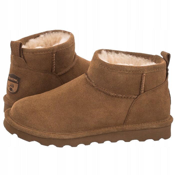 BEARPAW ŚNIEGOWCE BRĄZOWE OCIEPLANE SKÓRZANE WSUWANE 42 6AA