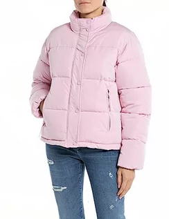 Kurtki damskie - Replay Damska kurtka zimowa boxy fit, 666 ALMOND PINK, M - grafika 1