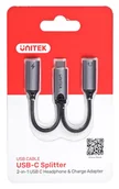 Kable komputerowe i do monitorów - UNITEK ADAPTER USB-C - 2X USB-C, 18W, AUDIO, M206A - Zamów do 16:00, wysyłka kurierem tego samego dnia! - miniaturka - grafika 1