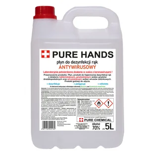 PŁYN DO DEZYNFEKCJI RĄK I SKÓRY PURE HANDS 70% 5l - Dezynfekcja - miniaturka - grafika 1