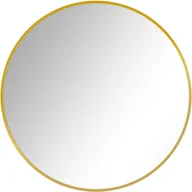 Lustra - LUSTRO OKRĄGŁE ŚCIENNE W ZŁOTEJ RAMIE ŁAZIENKOWE DO SALONU 80CM - miniaturka - grafika 1