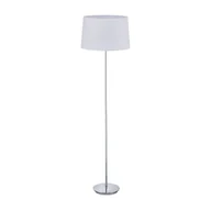 Lampy stojące - Lampa podłogowa z abażurem z tkaniny biała - miniaturka - grafika 1