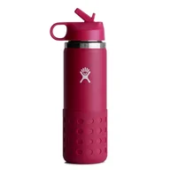 Butelki dla niemowląt - Hydro Flask Butelka Dziecięca Kids Wide Mouth Straw Lid & Boot 591 Ml Snapper - miniaturka - grafika 1
