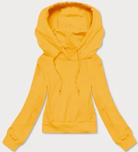 Krótka bluza dresowa z kapturem żółta (8B939-117) - J STYLE - Bluzy damskie - miniaturka - grafika 1