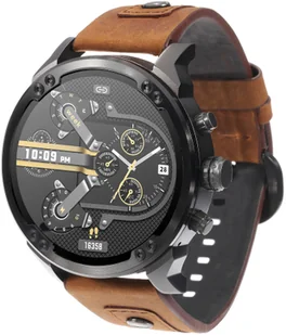 Zegarek Zegarek Enter GD.99.T.14.334 Grand Daddy Czarna Stal na skórzanym pasku - Zegarki męskie - miniaturka - grafika 1