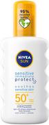 Balsamy i kremy do opalania - NIVEA Sun Sensitive Immediate Protect Soothing Sun Spray SPF 50+ 200 ml - miniaturka - grafika 1