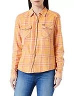 Koszule damskie - LTB Jeans Damska koszula robocza Lucinda Button-Down, Light Orange Check Wash 54443, S, Light Orange Check Wash 54443, S - miniaturka - grafika 1