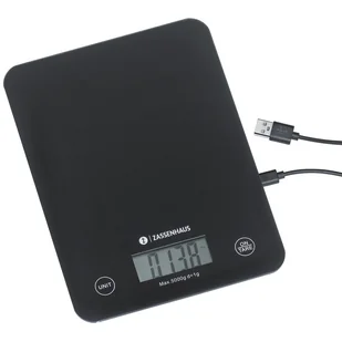 Elektroniczna waga kuchenna, ładowana przez usb, 21,5 x 16 cm, czarna ZS-073553 - Wagi kuchenne - miniaturka - grafika 1