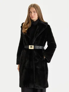 Gaudi Futro 521FD39003 Czarny Regular Fit - Płaszcze damskie - miniaturka - grafika 1