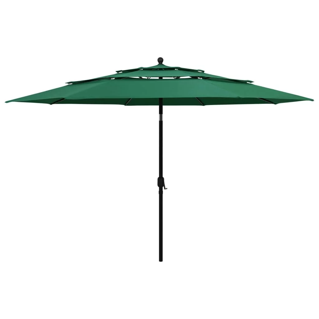 vidaXL Lumarko 3-poziomowy parasol na aluminiowym słupku, zielony, 3,5 m! 313877