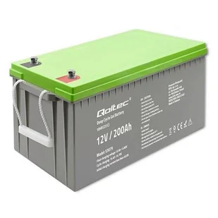 Qoltec Akumulator żelowy Deep Cycle | 12V | 200Ah - Baterie do zasilaczy awaryjnych UPS - miniaturka - grafika 1