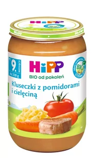 Hipp Danie BIO - kluseczki z pomidorami i cielęciną - bez konserwantów i barwników - Dania dla dzieci - miniaturka - grafika 1