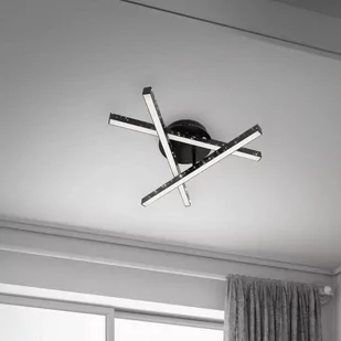 Briloner Lampa sufitowa Rey, migocząca, 3-pkt., czarna - Lampy sufitowe - miniaturka - grafika 1