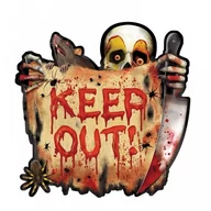 Gadżety dla niej i dla niego - Amscan Dekoracja kartonowa "Keep Out", 26 x 27 cm 190191 - miniaturka - grafika 1