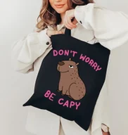 Torby i wózki na zakupy - czarna torba EKO z nadrukiem - miniaturka - grafika 1